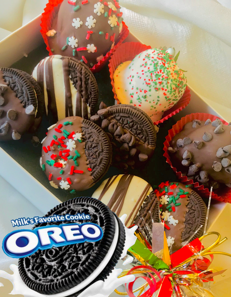 3 Snowflake Berries and 6 Snowflake Chocolate Covered Oreos®